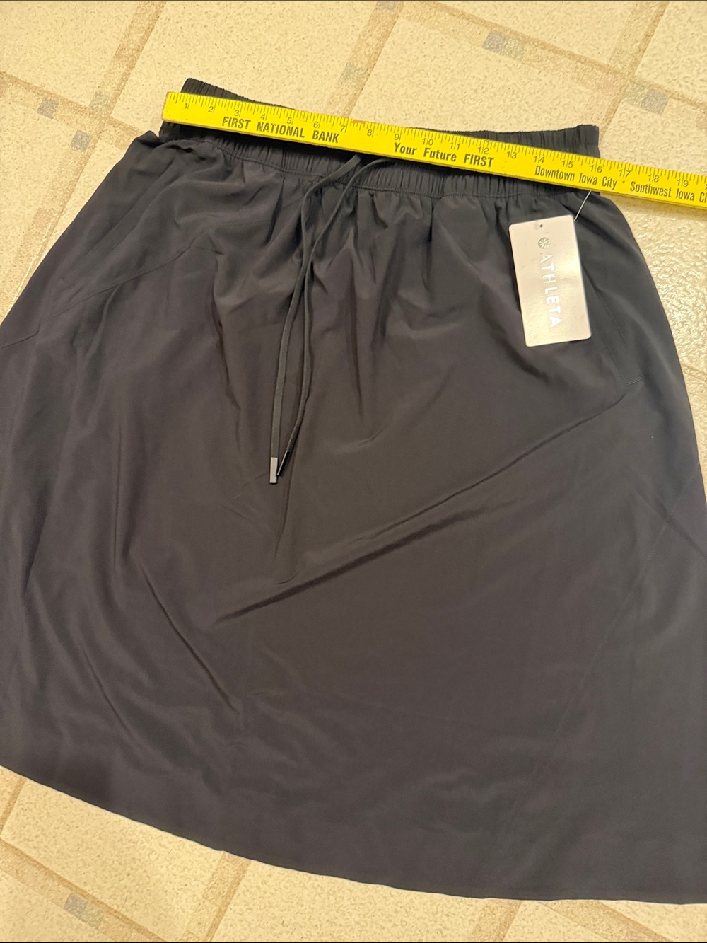 Athleta Navy Black Drawstring Skirt size 18 NWT